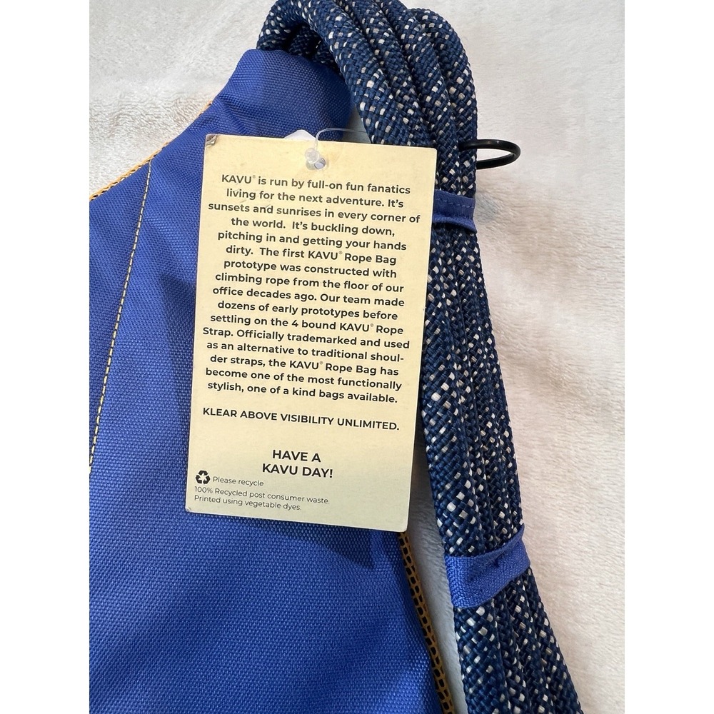 NWT KAVU Beach Rope Sunbeam Bag Mesh Yelling And Blue - Picture 6 of 6